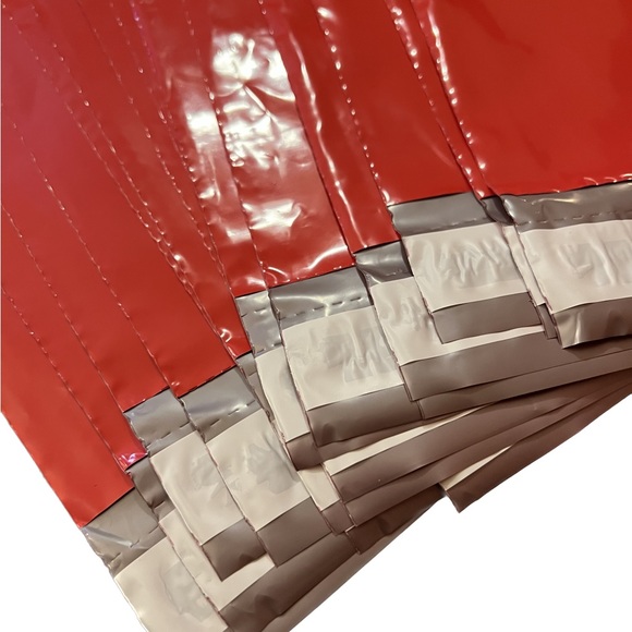 12 Industrial Strength HIGH GLOSS Red Poly mailers 12x15.5 SELF SEALING - Picture 2 of 2